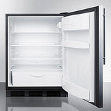 SUMMIT  24" Wide Built-In All-Refrigerator, ADA Compliant - Black (FF6BKBI7SSHVADA)