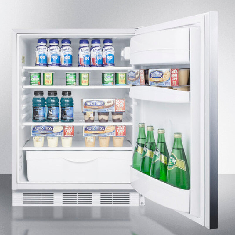 ACCUCOLD 24" Wide Built-In All-Refrigerator, ADA Compliant - White (FF6LWBI7SSHHADA)