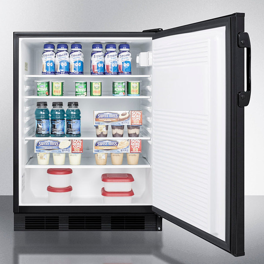SUMMIT  24" Wide Built-In All-Refrigerator, ADA Compliant - Black (FF7BKBIADA)