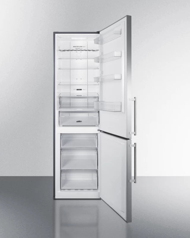 Summit 24" Wide Bottom Freezer Refrigerator - Platinum (FFBF181ES2)