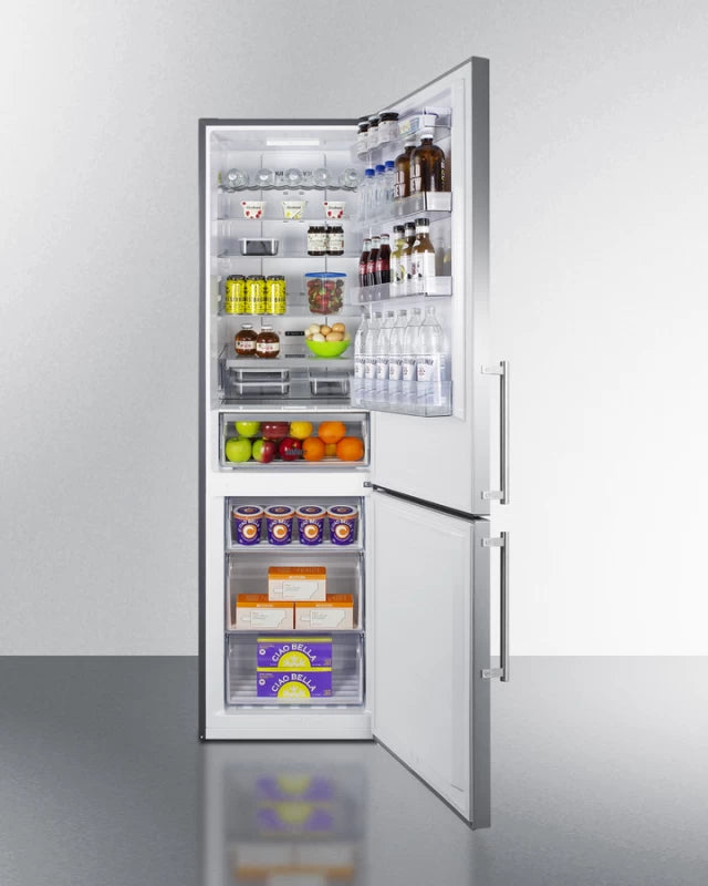 Summit 24" Wide Bottom Freezer Refrigerator - Platinum (FFBF181ES2)