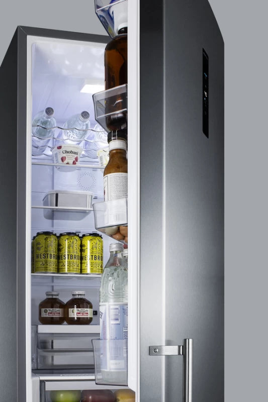 Summit 24" Wide Bottom Freezer Refrigerator - Platinum (FFBF181ES2)