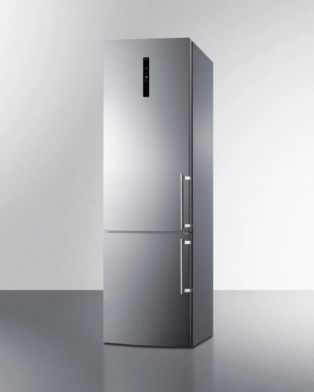 Summit 24" Wide Bottom Freezer Refrigerator With Icemaker - Stainless Steel (FFBF181ES2IMLHD)
