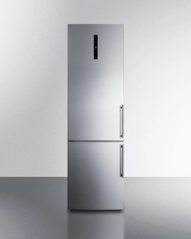 Summit 24" Wide Bottom Freezer Refrigerator With Icemaker - Stainless Steel (FFBF181ES2IMLHD)