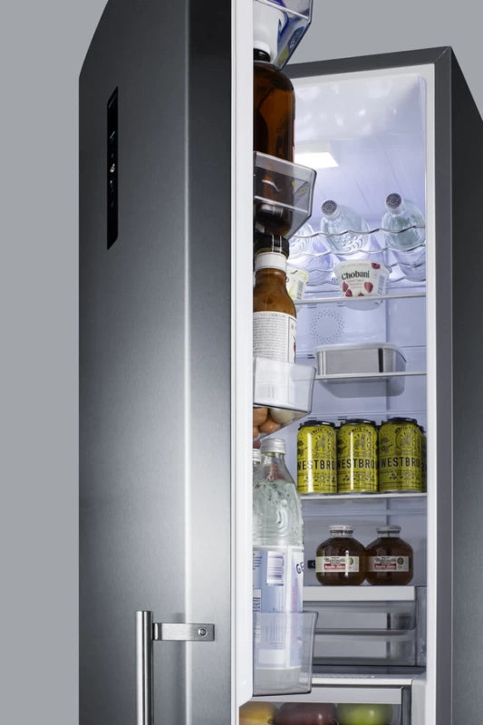Summit 24" Wide Bottom Freezer Refrigerator With Icemaker - Stainless Steel (FFBF181ES2IMLHD)