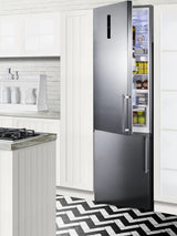 Summit 24" Wide Bottom Freezer Refrigerator With Icemaker - Stainless Steel (FFBF181ES2IMLHD)