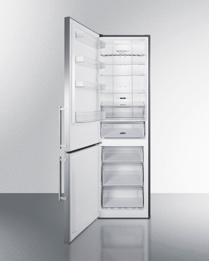 Summit  24" Wide Bottom Freezer Refrigerator - Stainless Steel (FFBF181ES2LHD)