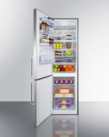 Summit  24" Wide Bottom Freezer Refrigerator - Stainless Steel (FFBF181ES2LHD)