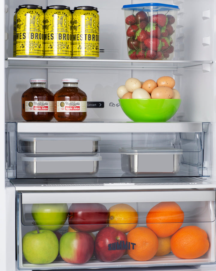 Summit  24" Wide Bottom Freezer Refrigerator - Stainless Steel (FFBF181ES2LHD)