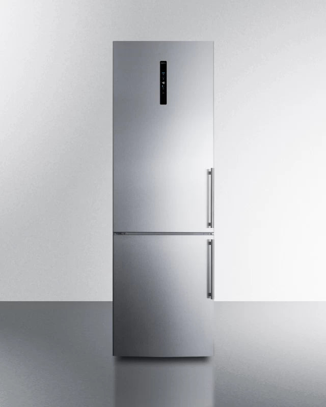 Summit 24" Wide Bottom Freezer Refrigerator with Icemaker - Stainless Steel (FFBF249SS2IMLHD)