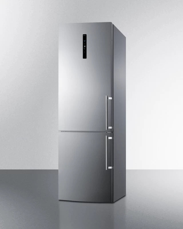 Summit 24" Wide Bottom Freezer Refrigerator with Icemaker - Stainless Steel (FFBF249SS2IMLHD)