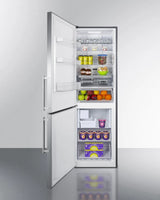 Summit 24" Wide Bottom Freezer Refrigerator with Icemaker - Stainless Steel (FFBF249SS2IMLHD)