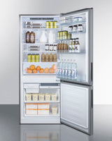 SUMMIT  28" Wide Bottom Freezer Refrigerator - Stainless Steel (FFBF279SSX)