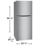 FRIGIDAIRE 23.8-Inch 10 Cu. Ft. Garage Ready Top Freezer Apartment-Size Refrigerator - Fingerprint-Resistant Stainless Steel Look (FFET1022UV)