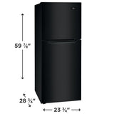 FRIGIDAIRE 23.8-Inch 12 Cu. Ft. Garage Ready Top Freezer Apartment-Size Refrigerator - Black (FFET1222UB)