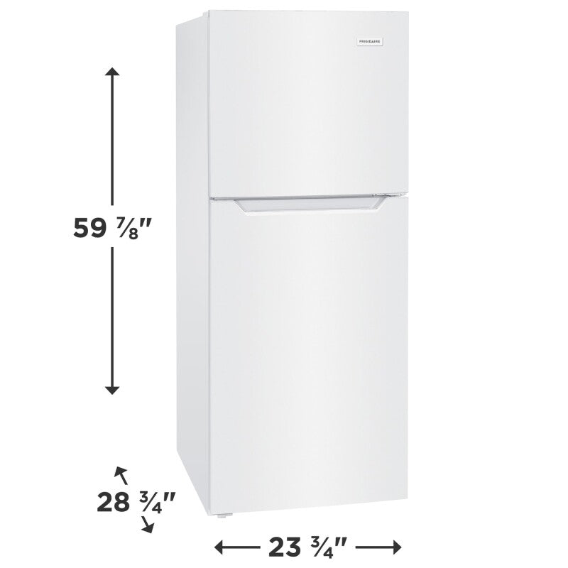 FRIGIDAIRE 23.8-Inch 11.6 Cu. Ft. Top Freezer Apartment-Size Refrigerator - White (FFET1222UW)