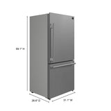 FORNO  Milano Espresso 31-Inch Bottom Freezer Refrigerator, Stainless Steel, 17.2 cu.ft Capacity, Right Swing Door, Energy Efficient - Stainless Steel (FFFFD178531S)