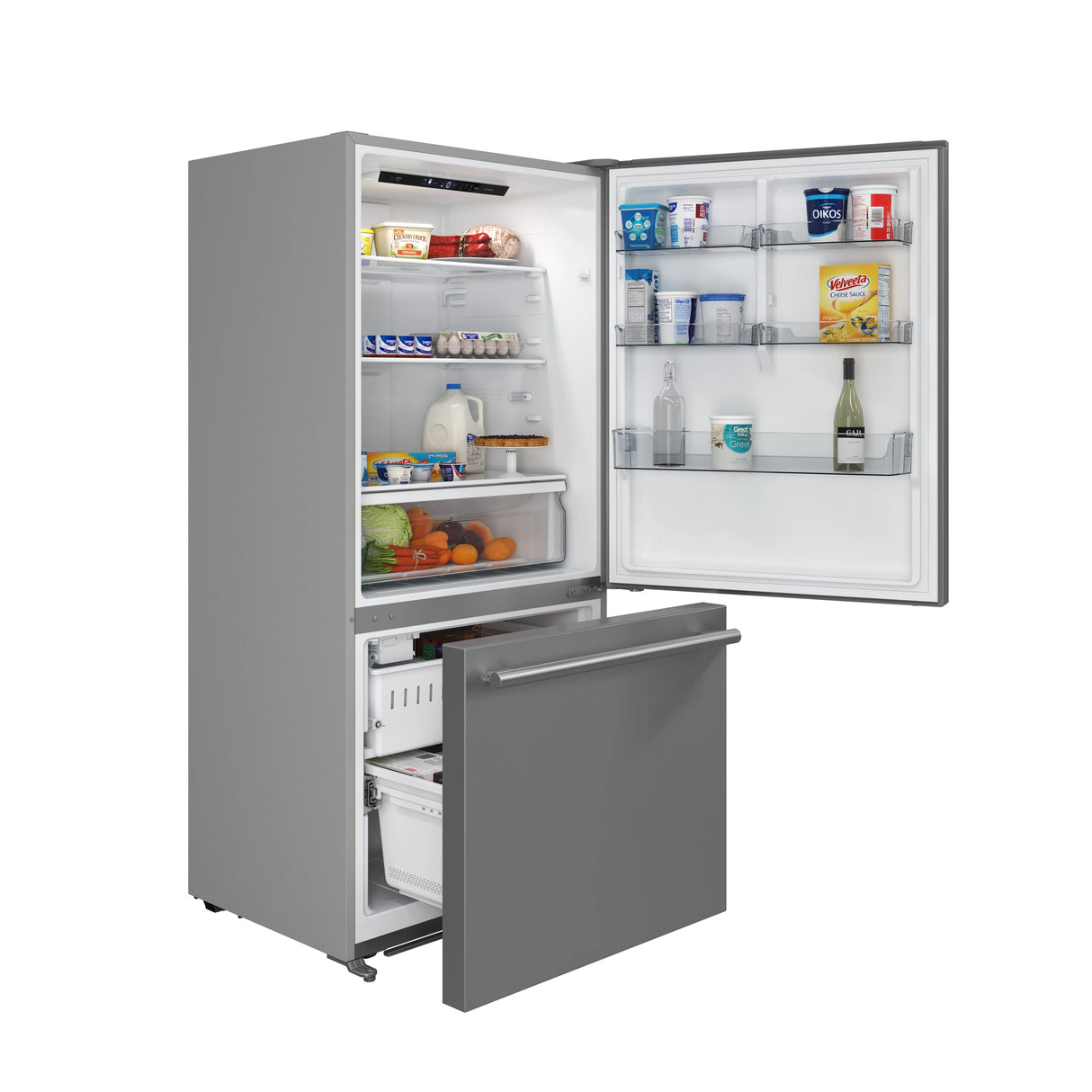 FORNO  Milano Espresso 31-Inch Bottom Freezer Refrigerator, Stainless Steel, 17.2 cu.ft Capacity, Right Swing Door, Energy Efficient - Stainless Steel (FFFFD178531S)