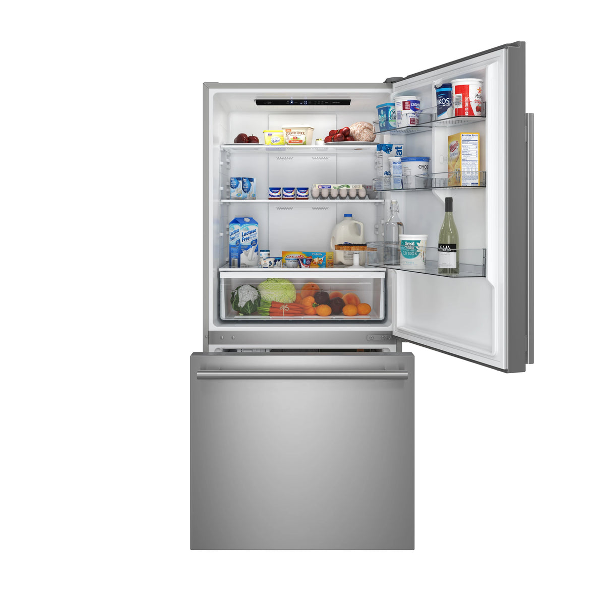 FORNO  Milano Espresso 31-Inch Bottom Freezer Refrigerator, Stainless Steel, 17.2 cu.ft Capacity, Right Swing Door, Energy Efficient - Stainless Steel (FFFFD178531S)