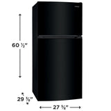 FRIGIDAIRE 27.7-Inch 14 Cu. Ft. Top Freezer Refrigerator - Black (FFHT1425VB)