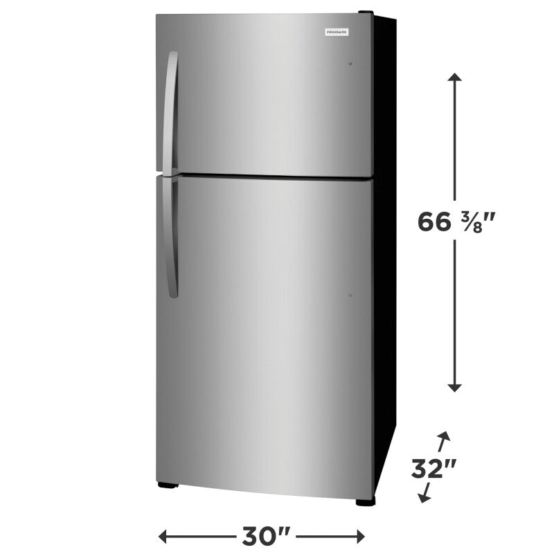 FRIGIDAIRE 30-Inch 20.0 Cu. Ft. Top Freezer Refrigerator - Stainless Steel (FFHT2022AS)
