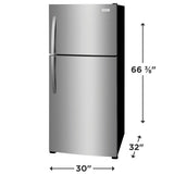 FRIGIDAIRE 30-Inch 20.0 Cu. Ft. Top Freezer Refrigerator - Stainless Steel (FFHT2022AS)