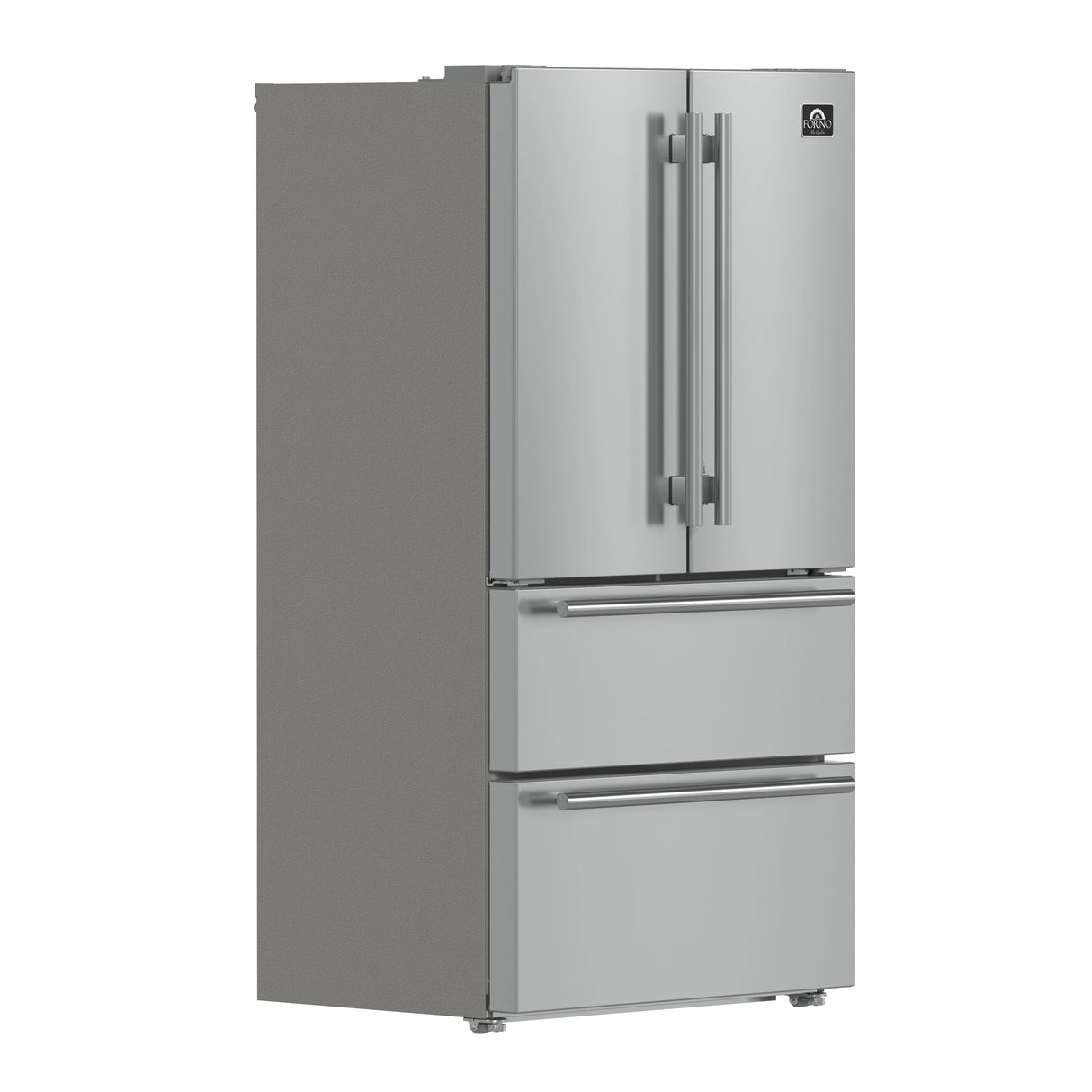 FORNO  Moena 36-Inch French Door Refrigerator, 19.2 cu.ft, Counter Depth, Ice Maker, Stainless Steel Interior Panel, ENERGY STAR Certified - Stainless Steel (FFRBI182036SB)