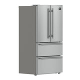 FORNO  Moena 36-Inch French Door Refrigerator, 19.2 cu.ft, Counter Depth, Ice Maker, Stainless Steel Interior Panel, ENERGY STAR Certified - Stainless Steel (FFRBI182036SB)