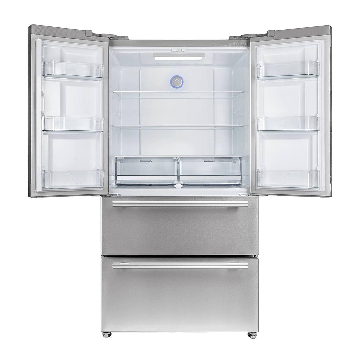 FORNO  Moena 36-Inch French Door Refrigerator, 19.2 cu.ft, Counter Depth, Ice Maker, Stainless Steel Interior Panel, ENERGY STAR Certified - Stainless Steel (FFRBI182036SB)