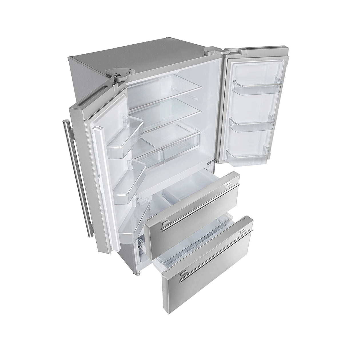 FORNO  Moena 36-Inch French Door Refrigerator, 19.2 cu.ft, Counter Depth, Ice Maker, Stainless Steel Interior Panel, ENERGY STAR Certified - Stainless Steel (FFRBI182036SB)