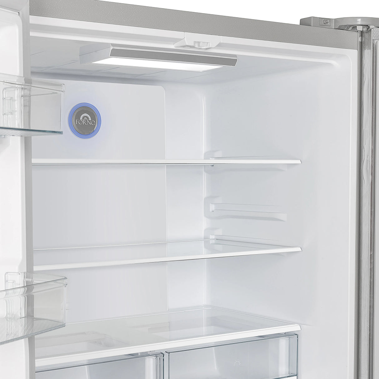 FORNO  Moena 36-Inch French Door Refrigerator, 19.2 cu.ft, Counter Depth, Ice Maker, Stainless Steel Interior Panel, ENERGY STAR Certified - Stainless Steel (FFRBI182036SB)