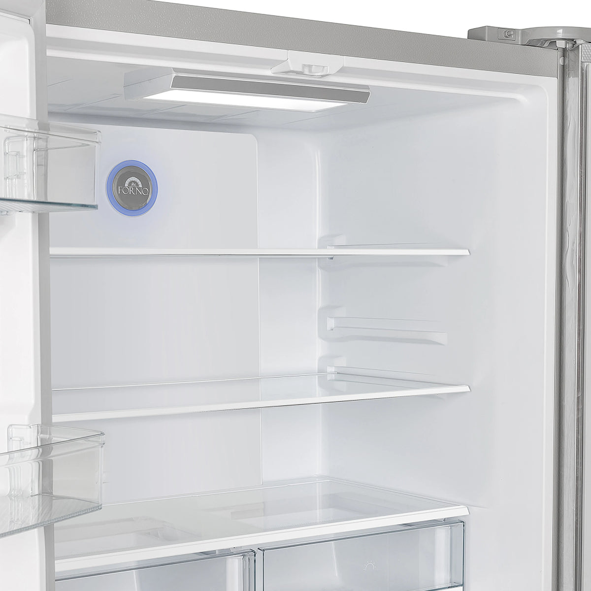 FORNO  Moena 36-Inch French Door Refrigerator, 19.2 cu.ft, Counter Depth, Ice Maker, Stainless Steel Interior Panel, ENERGY STAR Certified - Stainless Steel (FFRBI182036SB)
