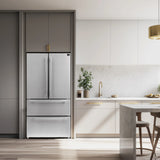 FORNO  Moena 36-Inch French Door Refrigerator, 19.2 cu.ft, Counter Depth, Ice Maker, Stainless Steel Interior Panel, ENERGY STAR Certified - Stainless Steel (FFRBI182036SB)