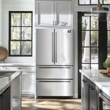 FORNO  Moena 36-Inch French Door Refrigerator, 19.2 cu.ft, Counter Depth, Ice Maker, Stainless Steel Interior Panel, ENERGY STAR Certified - Stainless Steel (FFRBI182036SB)