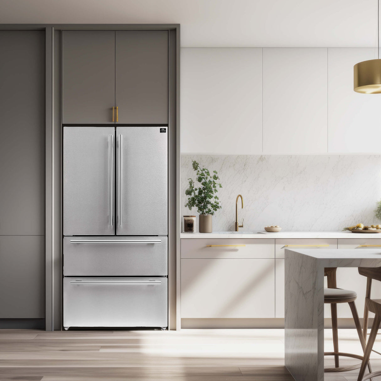 FORNO Moena 36″ French Door 19.2 Cu.Ft. Refrigerator - Stainless (FFRBI182036SB)