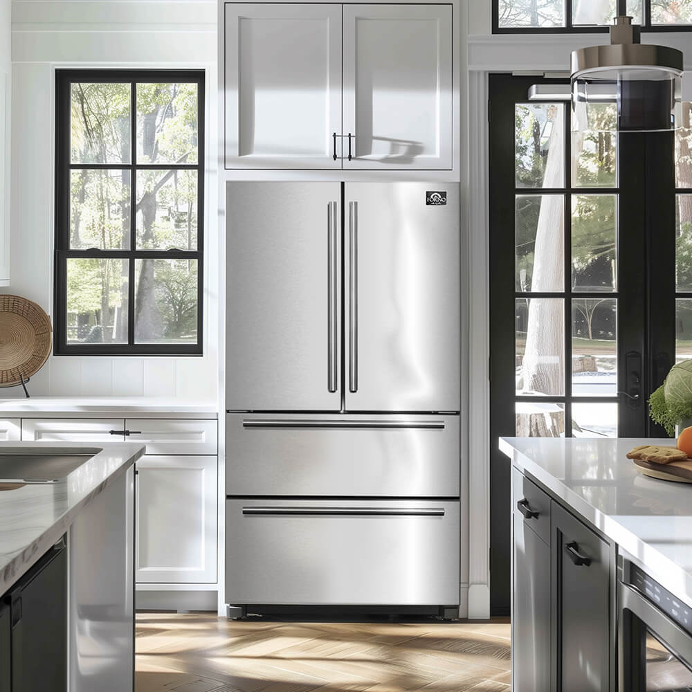 FORNO Moena 36″ French Door 19.2 Cu.Ft. Refrigerator - Stainless (FFRBI182036SB)