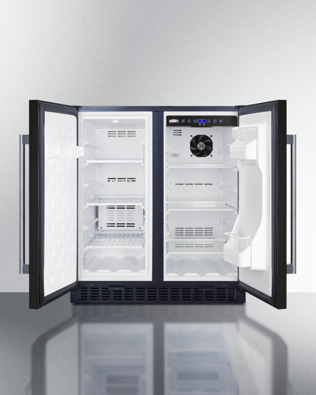 Summit 30" Wide Built-In Refrigerator-Freezer - Black (FFRF3070B)