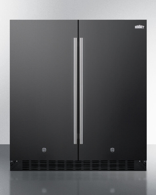 SUMMIT  30" Wide Built-In Refrigerator-Freezer - Black (FFRF3070B)