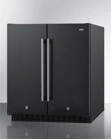 SUMMIT  30" Wide Built-In Refrigerator-Freezer - Black (FFRF3070B)