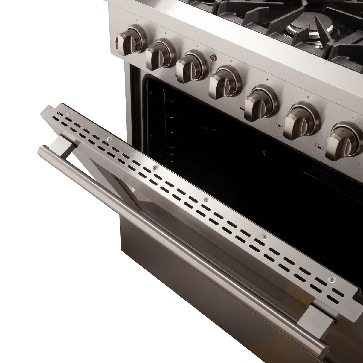 Forno Galiano 36-Inch Dual Fuel Range , 6 Burners, 5.36 cu.ft. True Convection Oven - Black (FFSGS615636)