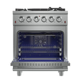 FORNO  Massimo 30-Inch Freestanding Gas Range, 5 Burners, True Convection Oven - Stainless (FFSGS623930)
