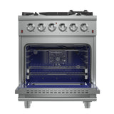 FORNO  Massimo 30-Inch Freestanding Gas Range, 5 Burners, True Convection Oven - Stainless Steel (FFSGS623930)