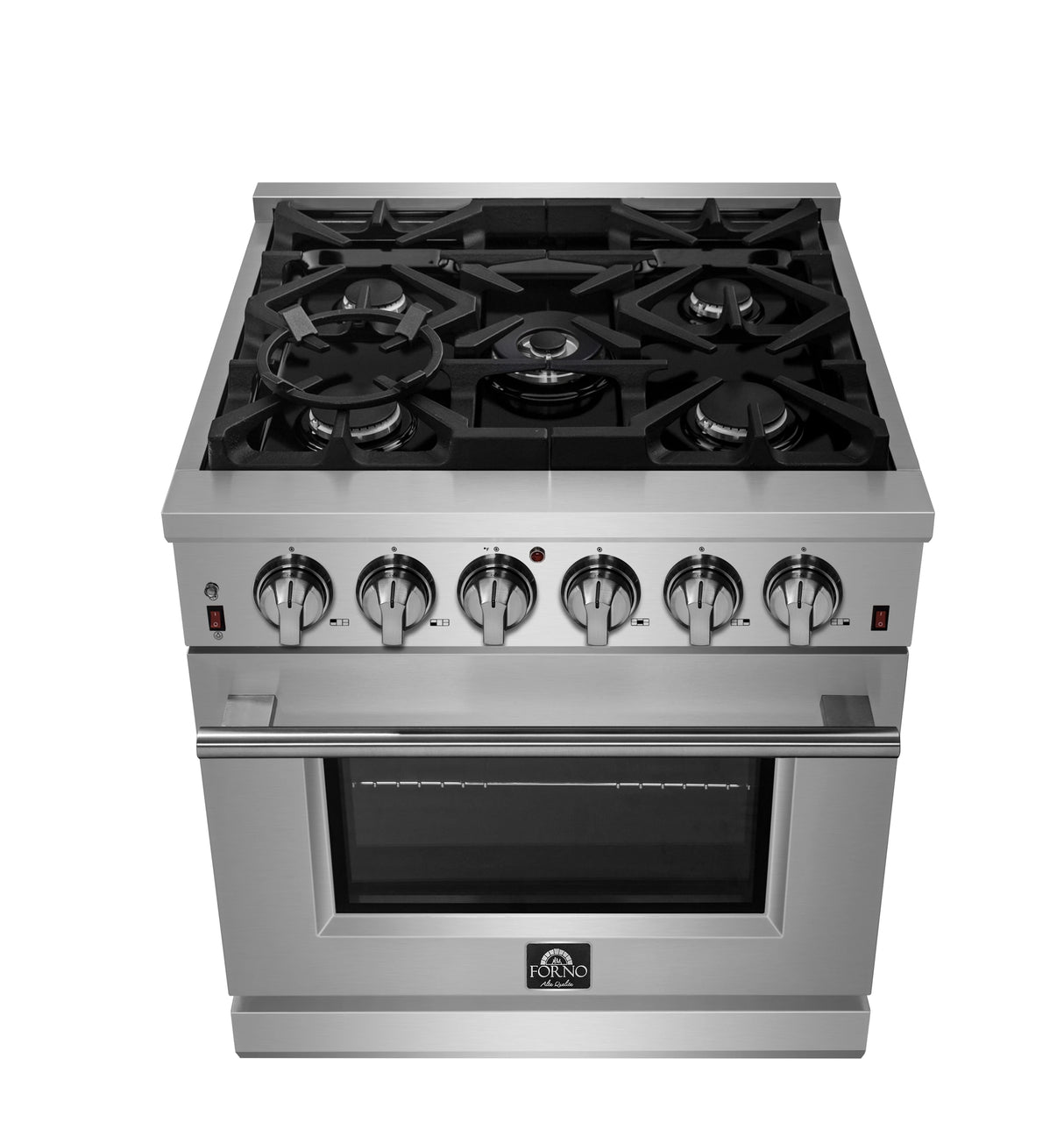 FORNO  Massimo 30-Inch Freestanding Gas Range, 5 Burners, True Convection Oven - Stainless Steel (FFSGS623930)