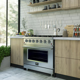 FORNO  Massimo 36-Inch Freestanding Gas Range, 6 Sealed Burners, Convection Oven, Energy Efficient - Stainless Steel (FFSGS623936)