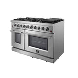 FORNO  Massimo 48-Inch Freestanding Gas Range, 8 Burners, True Convection Oven - Stainless Steel (FFSGS623948)