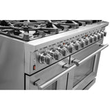 FORNO  Massimo 48-Inch Freestanding Gas Range, 8 Burners, True Convection Oven - Stainless Steel (FFSGS623948)