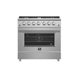 FORNO  Galiano 36-Inch Freestanding Gas Range, , 6 Burners, Energy Efficient - Stainless (FFSGS624436)