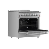 FORNO  Galiano 36-Inch Freestanding Gas Range, , 6 Burners, Energy Efficient - Stainless (FFSGS624436)
