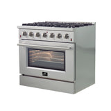 FORNO  Galiano 36-Inch Freestanding Gas Range, , 6 Burners, Energy Efficient - Stainless (FFSGS624436)