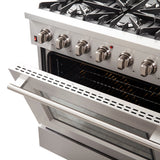 FORNO  Galiano 36-Inch Freestanding Gas Range, , 6 Burners, Energy Efficient - Stainless (FFSGS624436)